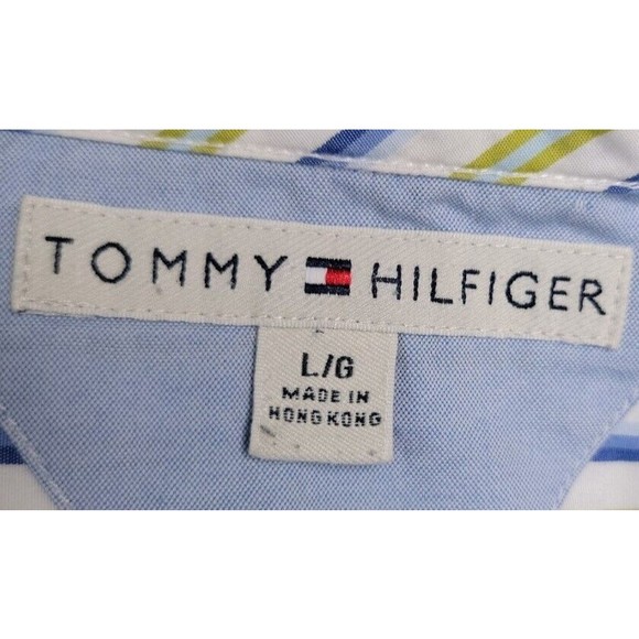 Vintage Tommy Hilfiger striped button-down Long Sleeve Size Lg - Picture 6 of 8